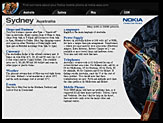 Nokia Mobile Phones Asia Pacific - Travel Planner Screensaver 1998 Screenshot [Sydney]